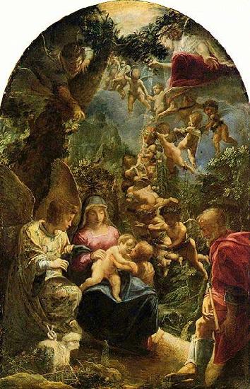 Adam Elsheimer Holy Family with St John the Baptist, Germany oil painting art